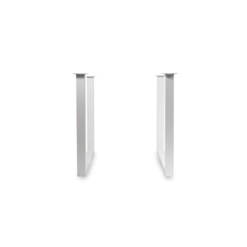 Picioare masă metal AlmaCasa Frame albe, profil 80x40 mm, vedere frontală
