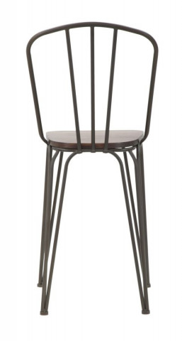 Set 2 scaune de bar maro/gri inchis din lemn de Ulm si metal, Harlem Mauro Ferretti - Img 4