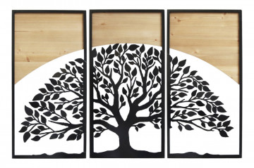 Set 3 decoratiuni de perete din metal si MDF, 105 x 2 x 70 cm, Arc Mauro Ferreti