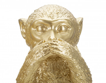 Set 3 statuete aurii din polirasina, 13 x 14 x 19,5 cm, Monkey Mauro Ferreti - Img 3