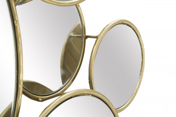 Set 7 oglinzi decorative aurii cu rama din metal, 81x73x7,5 cm, Glam Mauro Ferretti - Img 4
