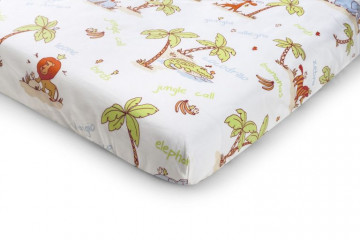 Set pentru patut bebe, Somnart, cearceaf cu elastic pentru saltea 60x120x10, pernuta 37×55, pilota 100×105, aparatori 180x45, model Jungle - Img 3