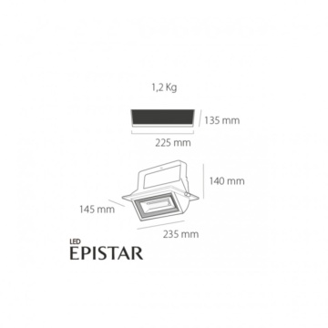Spot incastrat LED COB Periscope v1, alb, inclinabil, Max 30W, lumina neutra, Kelektron – imagine alternativă de prezentare