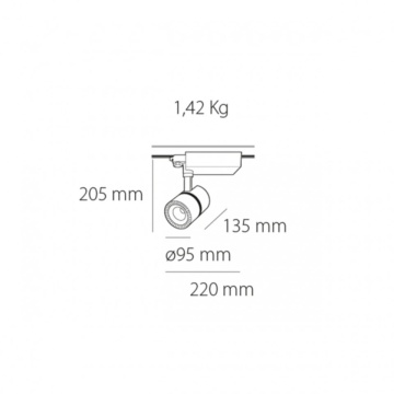 Spot pe sina LED COB Tron v1, alb, Max 32W, lumina neutra, Kelektron – prezentare suplimentară a produsului