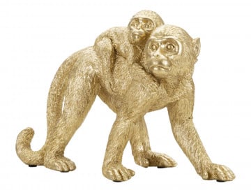 Statueta aurie din polirasina, 29,5 x 11,5 x 18,5 cm, Monkeys Mauro Ferreti - Img 2