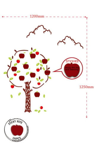 Sticker rosu / maro din vinil / PVC, cu note adezive, 125 x 120 cm, Apples Mauro Ferreti - Img 3
