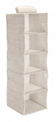 Suport haine vertical, bej, cu 5 compartimente, Tidy Yes