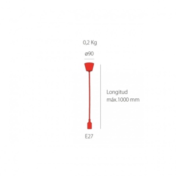 Suport lampa Deco, rosu, Soclu E27, Max 60W, Kelektron – imagine de catalog suplimentară