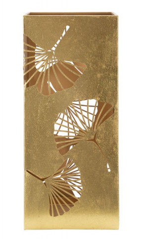 Suport umbrele auriu din metal, 24x24x55 cm, Carved Leaf Mauro Ferretti - Img 1