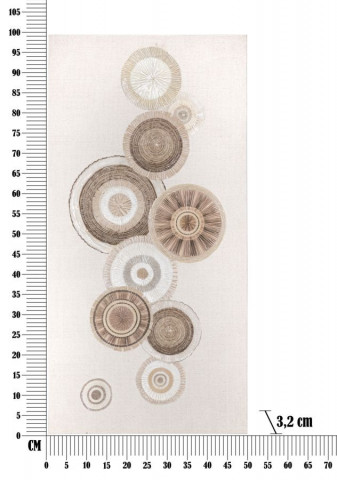 Tablou decorativ maro din lemn de Pin si panza, 50x3,2x100 cm, Circly-B Mauro Ferretti - Img 6