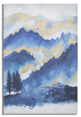Tablou decorativ multicolor din lemn de Brad si panza, 80x3x120 cm, Mountain Tree Mauro Ferretti - Img 1