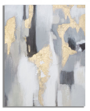 Tablou decorativ multicolor din lemn de Pin si panza, 80x2,8x100 cm, Abstract Mauro Ferretti - Img 1