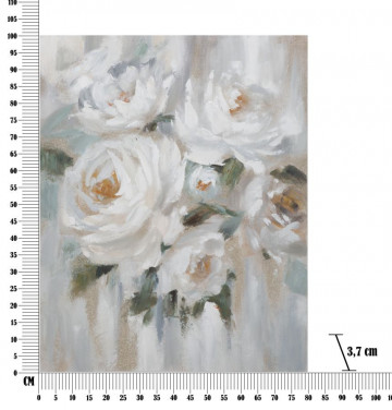 Tablou decorativ multicolor din lemn de Pin si panza, 80x3,7x100 cm, White Flower Mauro Ferretti - Img 6