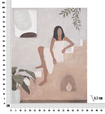 Tablou decorativ multicolor din lemn de Pin si panza, 80x3,7x100 cm, Lady-A Mauro Ferretti - Img 6