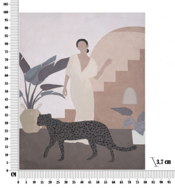 Tablou decorativ multicolor din lemn de Pin si panza, 80x3,7x100 cm, Lady-C Mauro Ferretti - Img 6