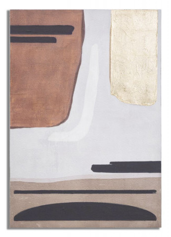 Tablou decorativ multicolor din lemn de Pin si panza, 80x3,8x120 cm, Sear Mauro Ferretti - Img 1