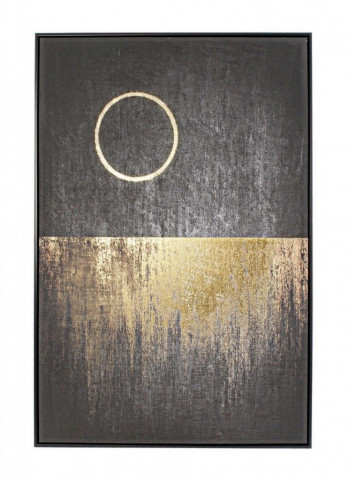 Tablou decorativ negru/auriu din MDF si panza, 82,6x4,3x122,6 cm, Bold Abstract Bizzotto - Img 1