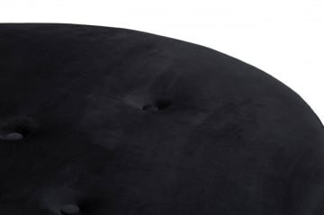 Taburet negru din catifea si lemn de pin, ø 90 x h46 cm, Paris Mauro Ferreti - Img 5