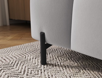 Taburet Tapitat cu Picioare Ferivo, 140x70x40cm, gri plush – Royal 18 - Img 7