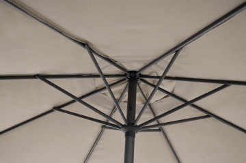 Umbrela de gradina cu brat pivotant gri taupe din poliester si metal, ∅ 300 cm, Rio Bizzotto - Img 7