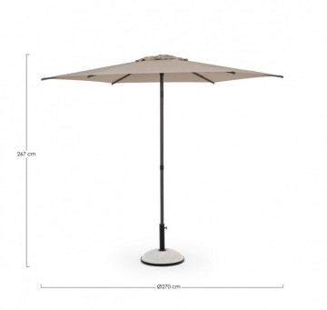 Umbrela de gradina cu brat pivotant gri taupe din poliester si metal, ∅ 270 cm, Samba Bizzotto - Img 2