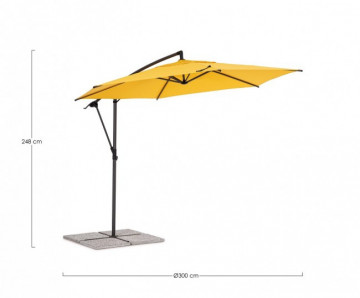 Umbrela de gradina galbena din poliester si metal, ∅ 300 cm, Tropea Bizzotto - Img 2