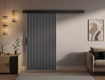 Ușă glisantă Perion – 106x1.6x205 cm – Gri / Negru - Img 3