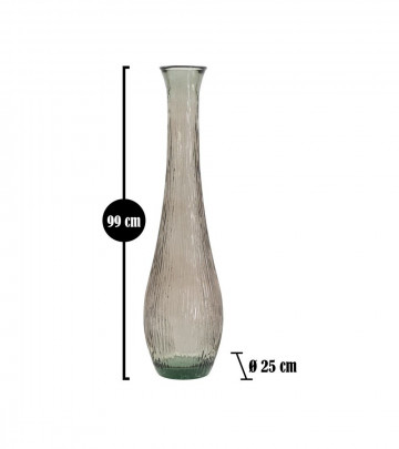 Vaza decorativa fumurie din sticla reciclata, ø 25 cm, Jarron Arabe Mauro Ferreti - Img 5