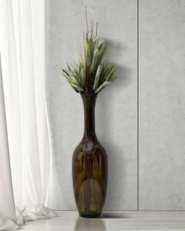 Vaza decorativa verde din sticla reciclata, ø 30 x H100 cm, Jarron Mauro Ferreti - Img 4