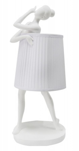 Veioza alba din rasina, 29 x 25 x 62,5 cm, soclu E27, Max 40W, Ballet Mauro Ferreti
