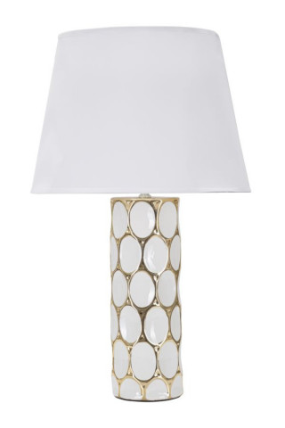 Veioza aurie/alba din ceramica, Soclu E27 Max 40W, ∅ 34,5 cm, Carve Mauro Ferretti