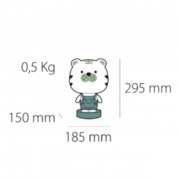 Veioza pentru copii Cute Pet Tiger 1, 1x E14 / 7W / 12V, verde, Kelektron - Img 4