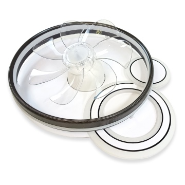 Ventilator de tavan LED Ventus, 7 pale, Ø40 cm, 8–86W, Negru + Alb, Kelektron - Img 3