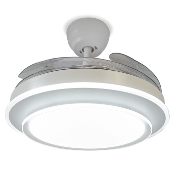 Ventilator de tavan LED Vietor, 4 pale, Ø110 cm, 72W, Alb, Kelektron