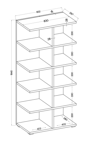 Biblioteca 83.2x184x29.7 cm, Morrison, ADRK Furniture - Img 5