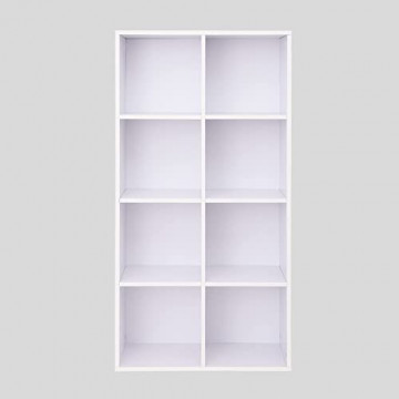Biblioteca living alba din PAL melaminat, 65,5x30x129,5 cm, Vasagle - Img 7