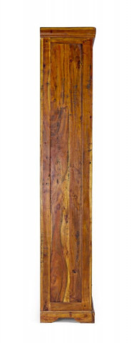Biblioteca living maro rustic din lemn masiv de Acacia, 100 cm, Chateaux Bizzotto - Img 5