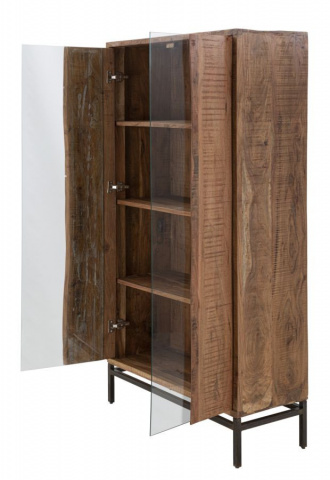 Biblioteca maro din metal si lemn de acacia, 100 x 40 x 185 cm, Yellowstone Mauro Ferreti - Img 3