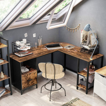 Birou de Studiu, Maro Rustic / Negru, LWD75X-2 - Img 2