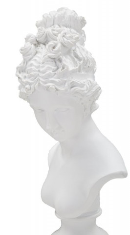 Bust decorativ alb din polirasina, 11x10,5x35,5 cm, Roman Woman Mauro Ferretti - Img 5
