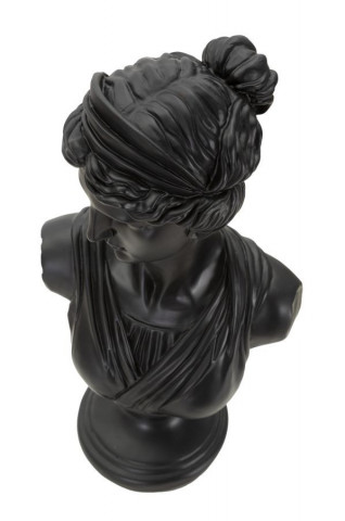 Bust decorativ negru din polirasina, 22x16x41 cm, Roman Woman Mauro Ferretti - Img 5