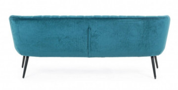 Canapea albastru petrol din catifea si lemn cu 3 locuri, 178 cm, Avril Bizzotto - Img 4