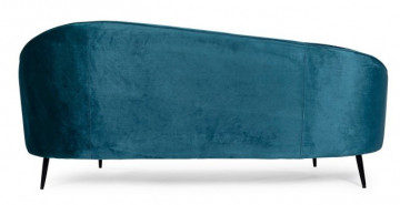 Canapea cu 2 locuri albastru petrol din catifea si lemn de Pin, 183 cm, Seraphin Bizzotto - Img 4