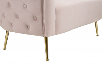 Canapea cu 2 locuri, roz, din stofa si metal, 127 x 74 x 73 cm, Bucarest Mauro Ferreti - Img 9