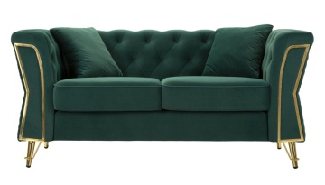 Canapea cu doua locuri, cu perne, verde, 162X83X76 cm, Emy, Mauro Ferretti - Img 2