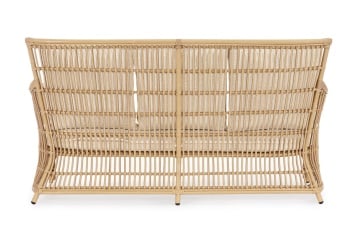 Canapea cu perne detasabile, cu aspect de ratan, natural, 158x79x86,5 cm, Adelma Bizzotto - Img 4