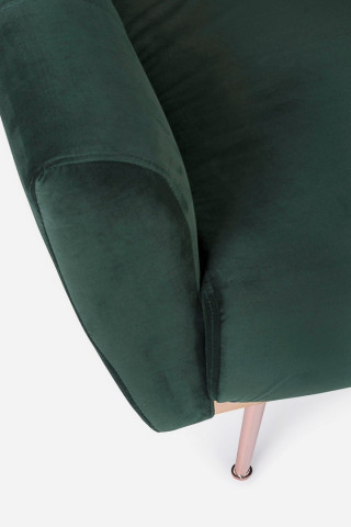 Canapea extensibila cu 3 locuri verde inchis din catifea si lemn de Eucalipt, 210 cm, Johnny Bizzotto - Img 9