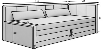 Canapea Fulgeo extensibil, 214x82x77 cm – Royal 01 - Img 9