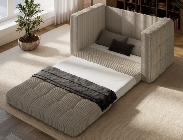 Canapea Kastol , beige velour extensibil, 137x71x74 cm – Modullo 18 - Img 7