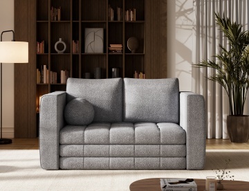 Canapea Kastol , gri bouclé extensibil, 137x71x74 cm – Royal 04 - Img 3
